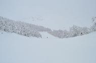 Campo Felice sotto una fitta nevicata