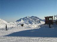 Gran Sasso d'Italia seen from Campo Imperatore. Campo Imperatore ski lifts - L'Aquila