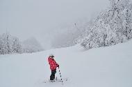 Campo Felice sotto una fitta nevicata